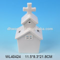 Unique home decoration white porcelain house for LED